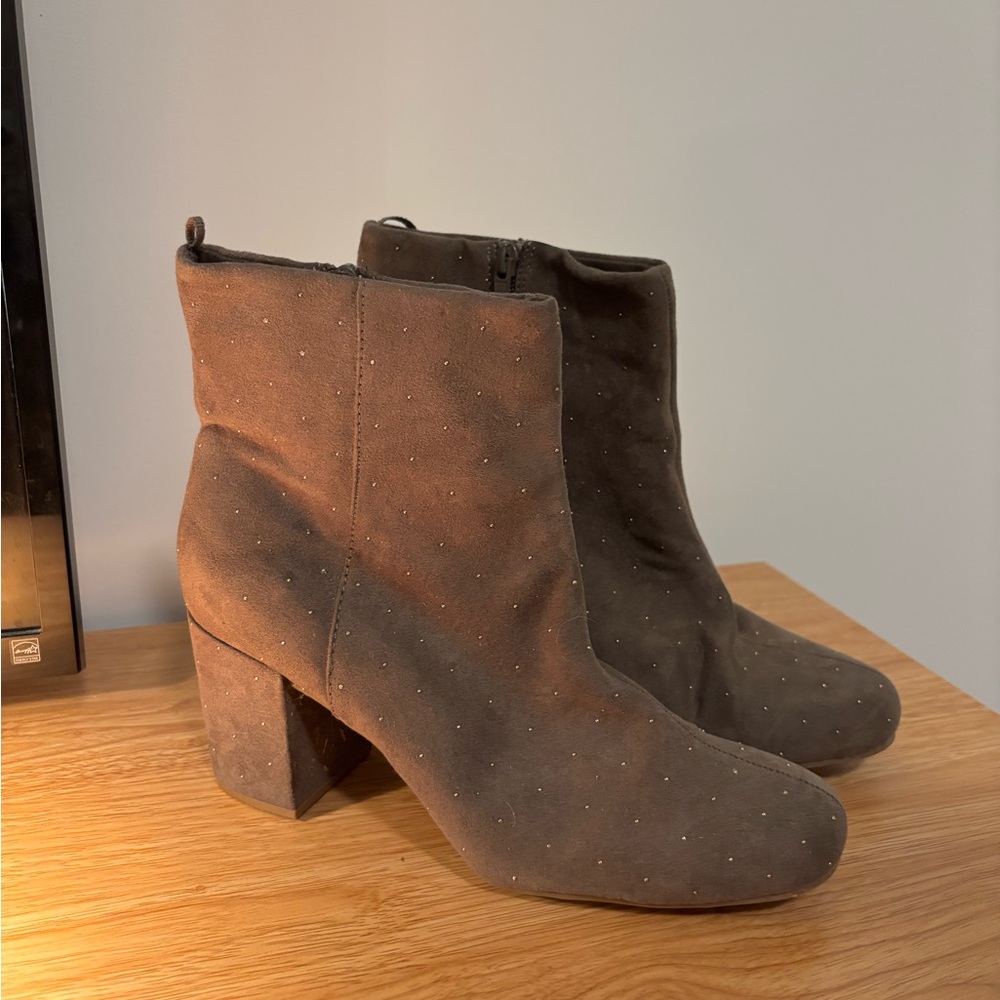Gold Studded Old Navy Taupe Ankle Booties